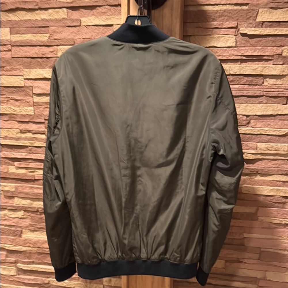 ZARA Men's Olive Bomber Jacket - Picture 5 of 5